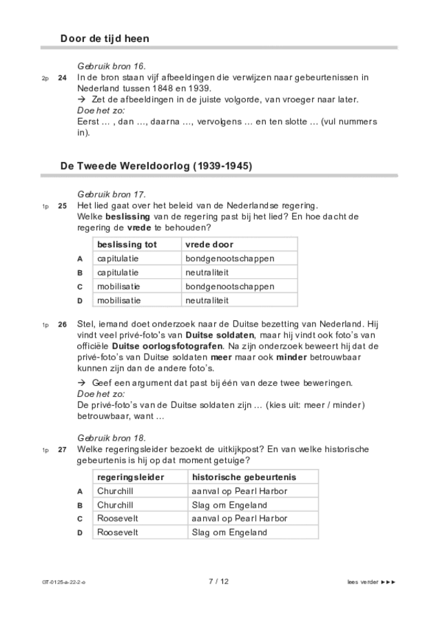 Opgaven examen VMBO GLTL geschiedenis 2022, tijdvak 2. Pagina 7