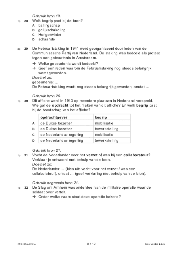 Opgaven examen VMBO GLTL geschiedenis 2022, tijdvak 2. Pagina 8
