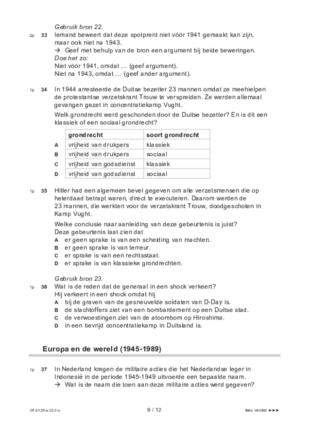 Opgaven examen VMBO GLTL geschiedenis 2022, tijdvak 2. Pagina 9