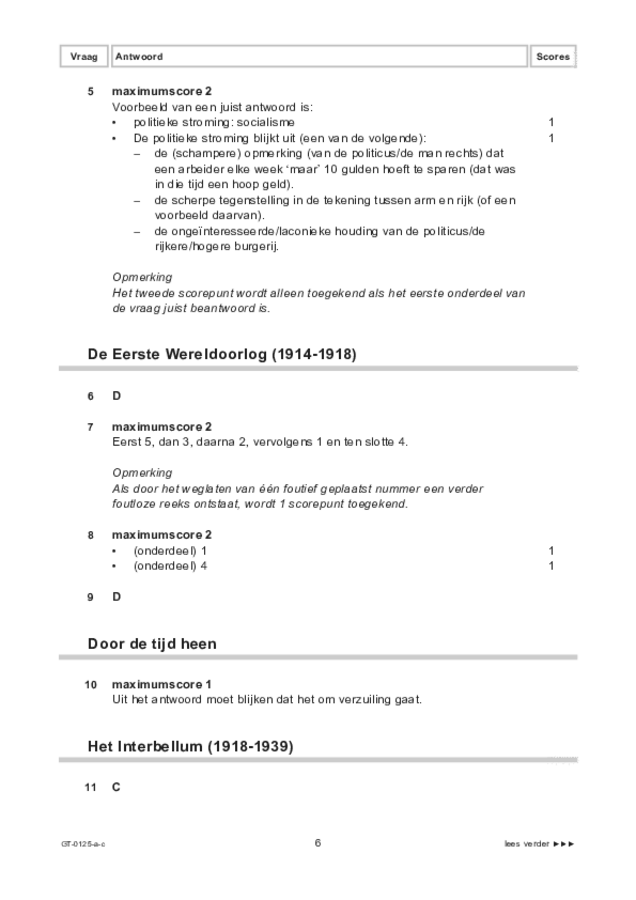 Correctievoorschrift examen VMBO GLTL geschiedenis 2022, tijdvak 3. Pagina 6