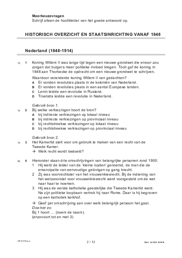 Opgaven examen VMBO GLTL geschiedenis 2022, tijdvak 3. Pagina 2