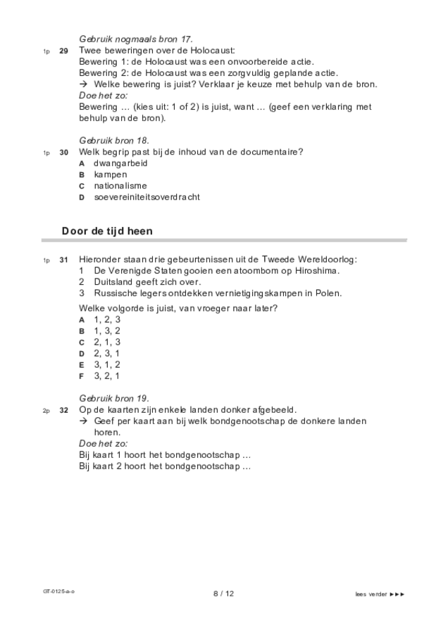 Opgaven examen VMBO GLTL geschiedenis 2022, tijdvak 3. Pagina 8