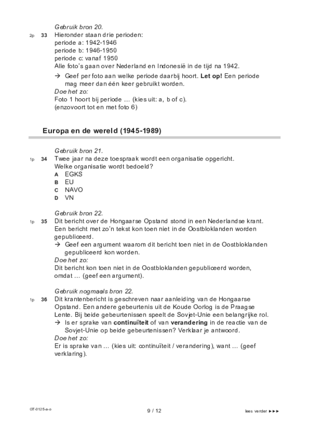 Opgaven examen VMBO GLTL geschiedenis 2022, tijdvak 3. Pagina 9