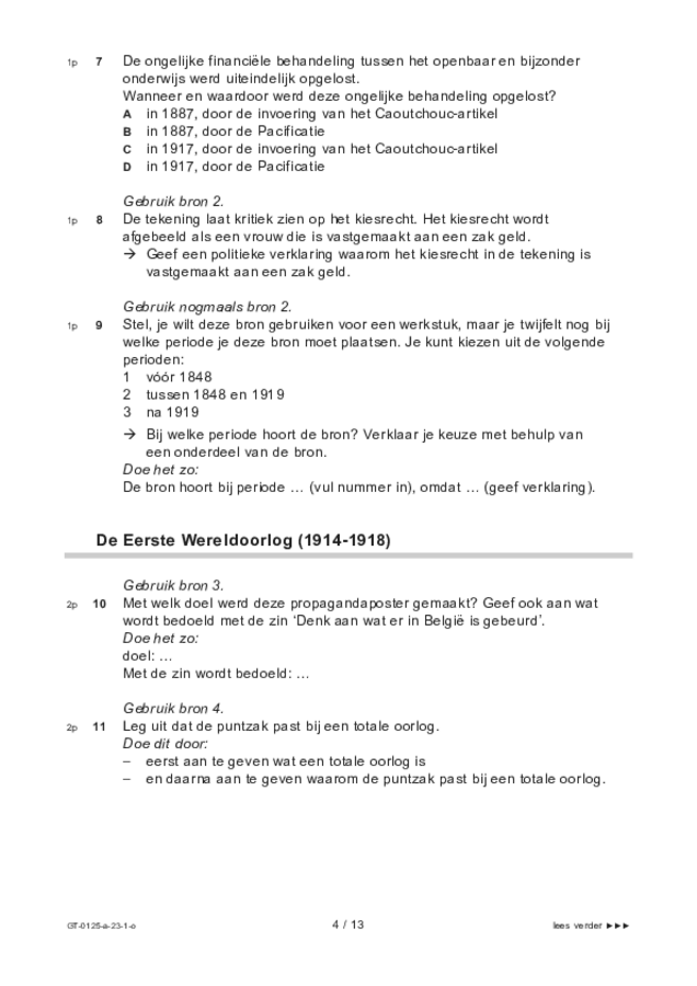 Opgaven examen VMBO GLTL geschiedenis 2023, tijdvak 1. Pagina 4