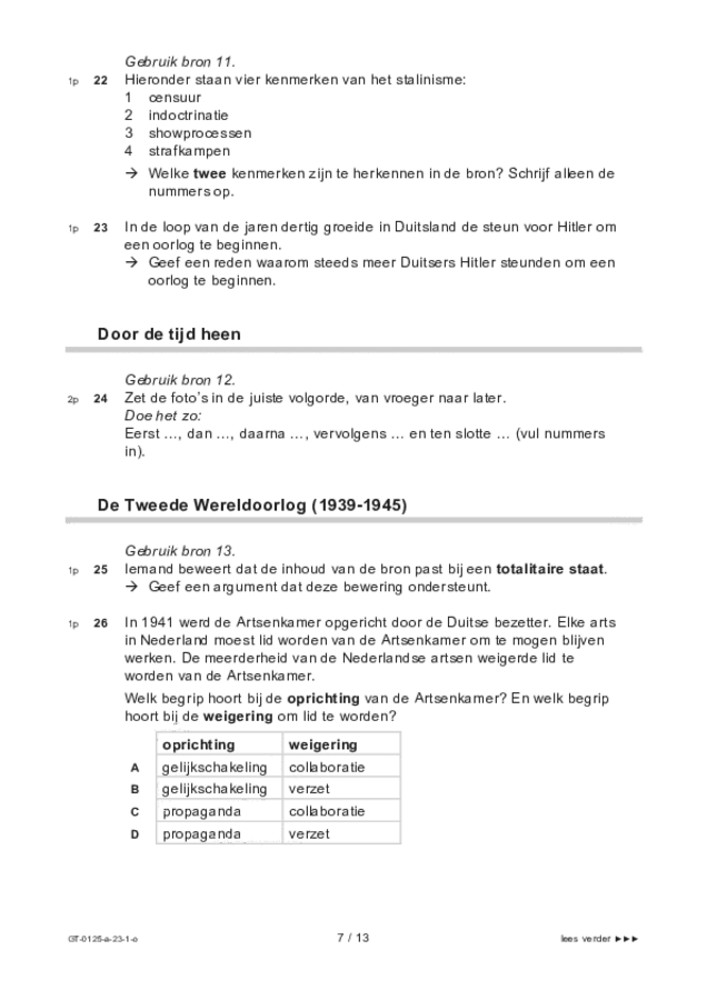 Opgaven examen VMBO GLTL geschiedenis 2023, tijdvak 1. Pagina 7
