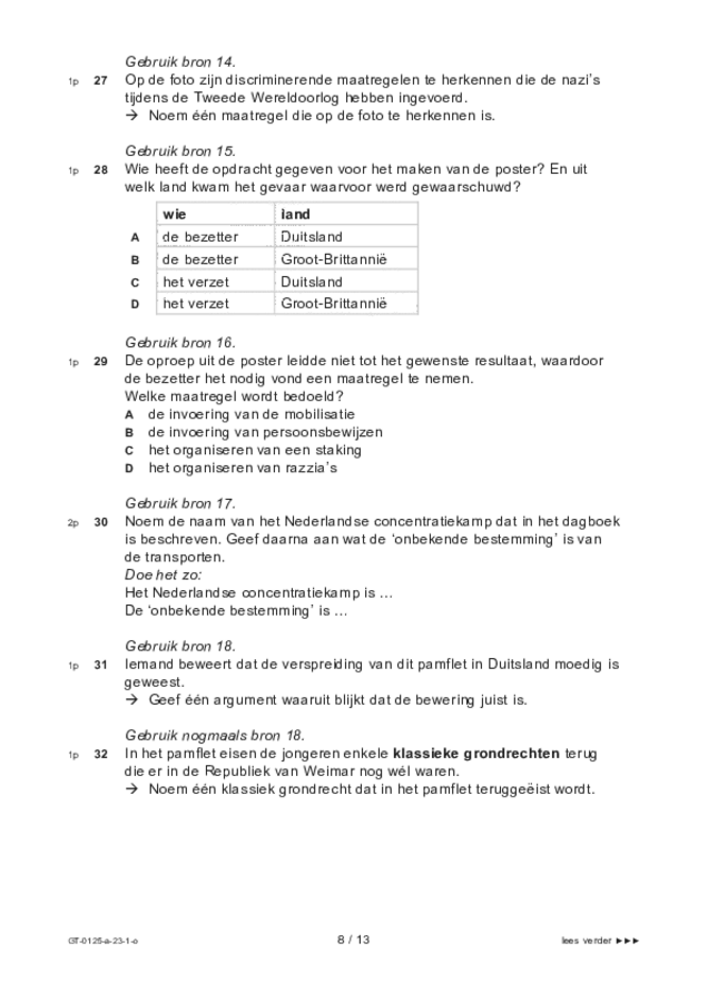Opgaven examen VMBO GLTL geschiedenis 2023, tijdvak 1. Pagina 8