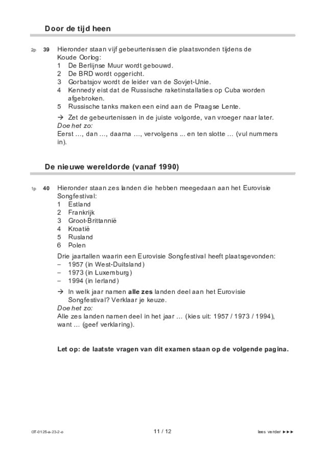 Opgaven examen VMBO GLTL geschiedenis 2023, tijdvak 2. Pagina 11