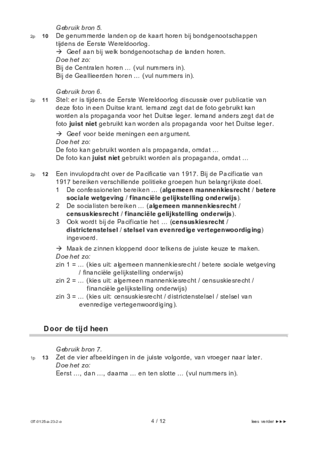 Opgaven examen VMBO GLTL geschiedenis 2023, tijdvak 2. Pagina 4