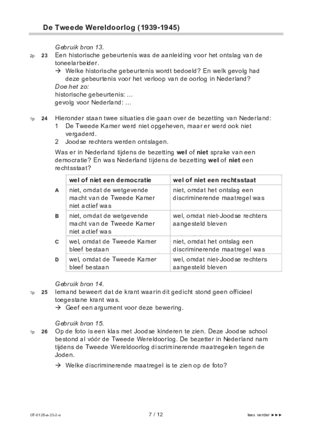 Opgaven examen VMBO GLTL geschiedenis 2023, tijdvak 2. Pagina 7