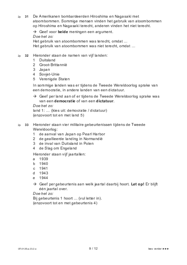 Opgaven examen VMBO GLTL geschiedenis 2023, tijdvak 2. Pagina 9