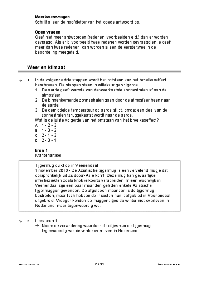 Opgaven examen VMBO GLTL aardrijkskunde 2018, tijdvak 1. Pagina 2