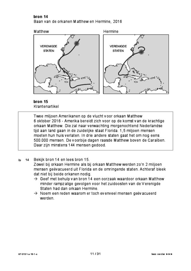 Opgaven examen VMBO GLTL aardrijkskunde 2018, tijdvak 1. Pagina 11
