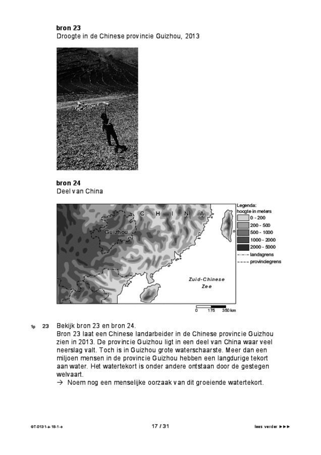 Opgaven examen VMBO GLTL aardrijkskunde 2018, tijdvak 1. Pagina 17