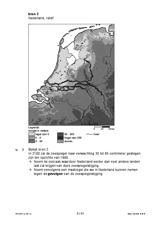 Opgaven examen VMBO GLTL aardrijkskunde 2018, tijdvak 1. Pagina 3