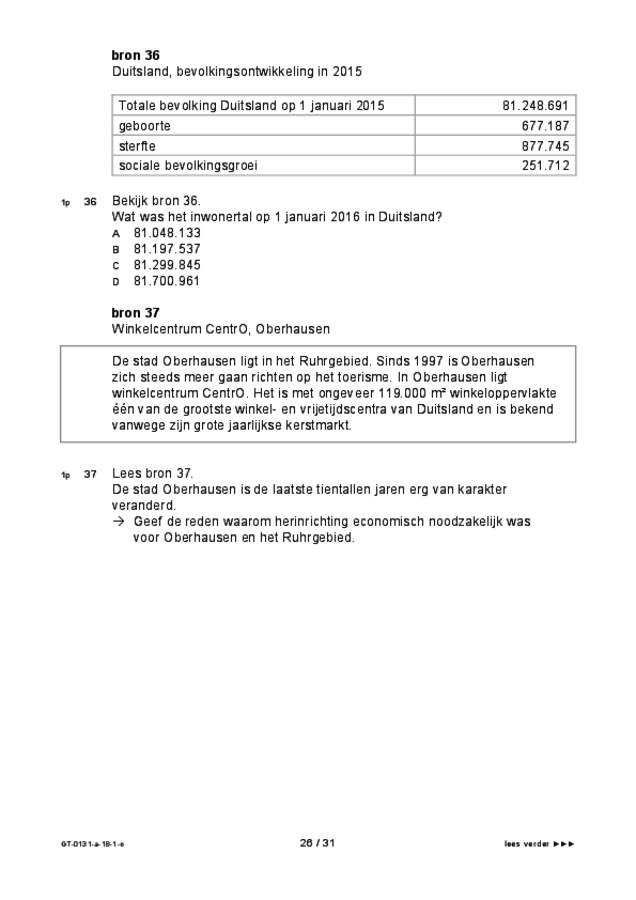 Opgaven examen VMBO GLTL aardrijkskunde 2018, tijdvak 1. Pagina 26