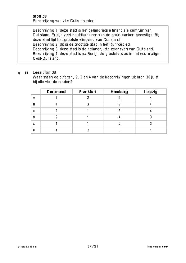 Opgaven examen VMBO GLTL aardrijkskunde 2018, tijdvak 1. Pagina 27