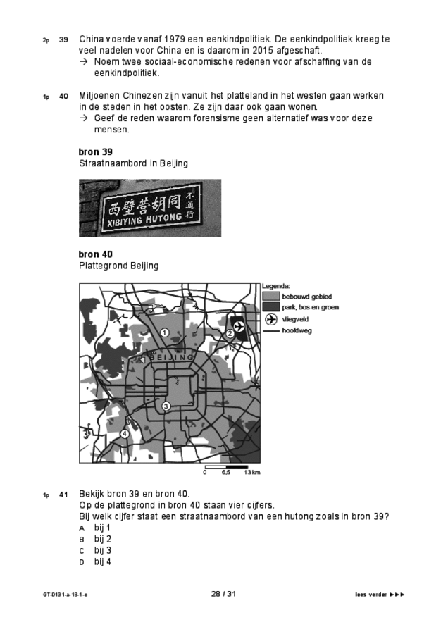 Opgaven examen VMBO GLTL aardrijkskunde 2018, tijdvak 1. Pagina 28