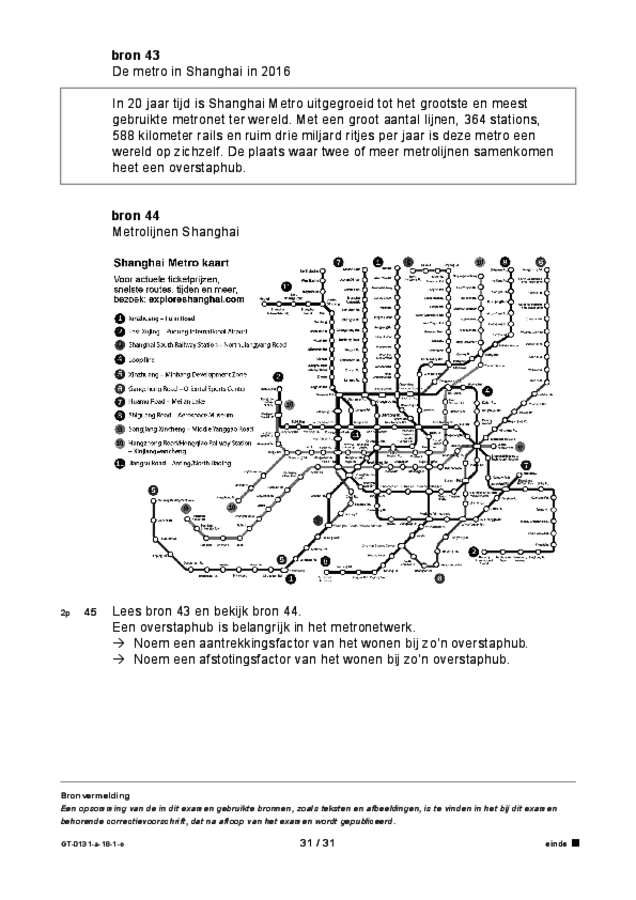 Opgaven examen VMBO GLTL aardrijkskunde 2018, tijdvak 1. Pagina 31