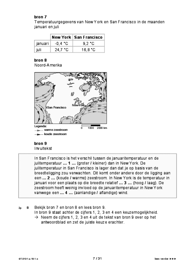 Opgaven examen VMBO GLTL aardrijkskunde 2018, tijdvak 1. Pagina 7
