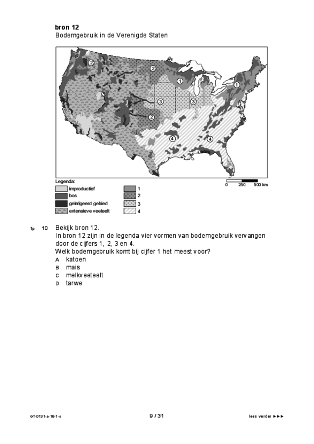 Opgaven examen VMBO GLTL aardrijkskunde 2018, tijdvak 1. Pagina 9