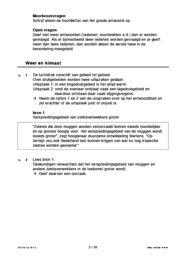 Opgaven examen VMBO GLTL aardrijkskunde 2019, tijdvak 1. Pagina 2