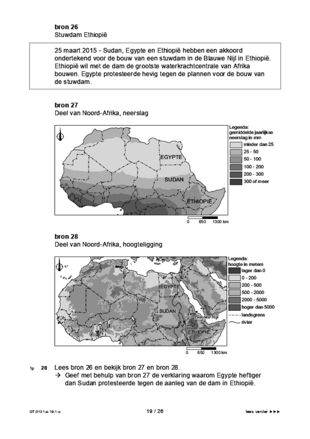 Opgaven examen VMBO GLTL aardrijkskunde 2019, tijdvak 1. Pagina 19