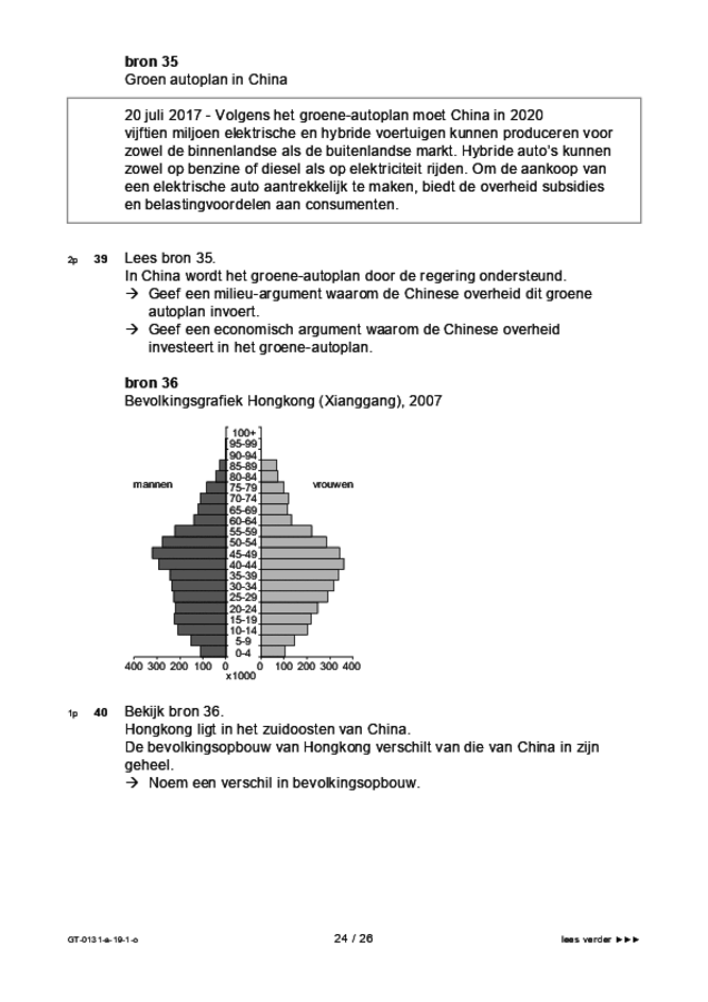 Opgaven examen VMBO GLTL aardrijkskunde 2019, tijdvak 1. Pagina 24