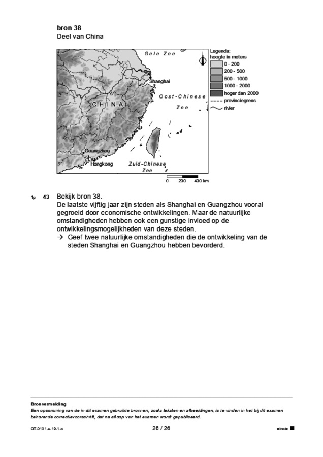 Opgaven examen VMBO GLTL aardrijkskunde 2019, tijdvak 1. Pagina 26