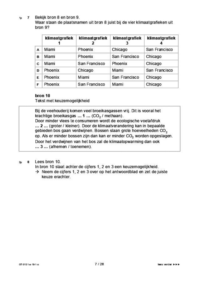 Opgaven examen VMBO GLTL aardrijkskunde 2019, tijdvak 1. Pagina 7