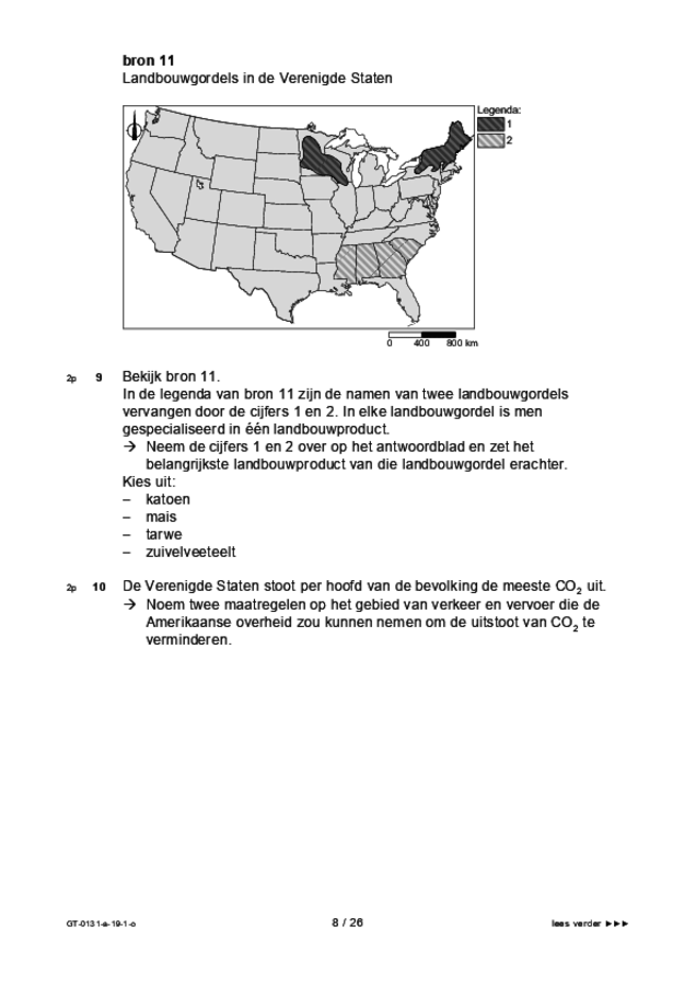 Opgaven examen VMBO GLTL aardrijkskunde 2019, tijdvak 1. Pagina 8