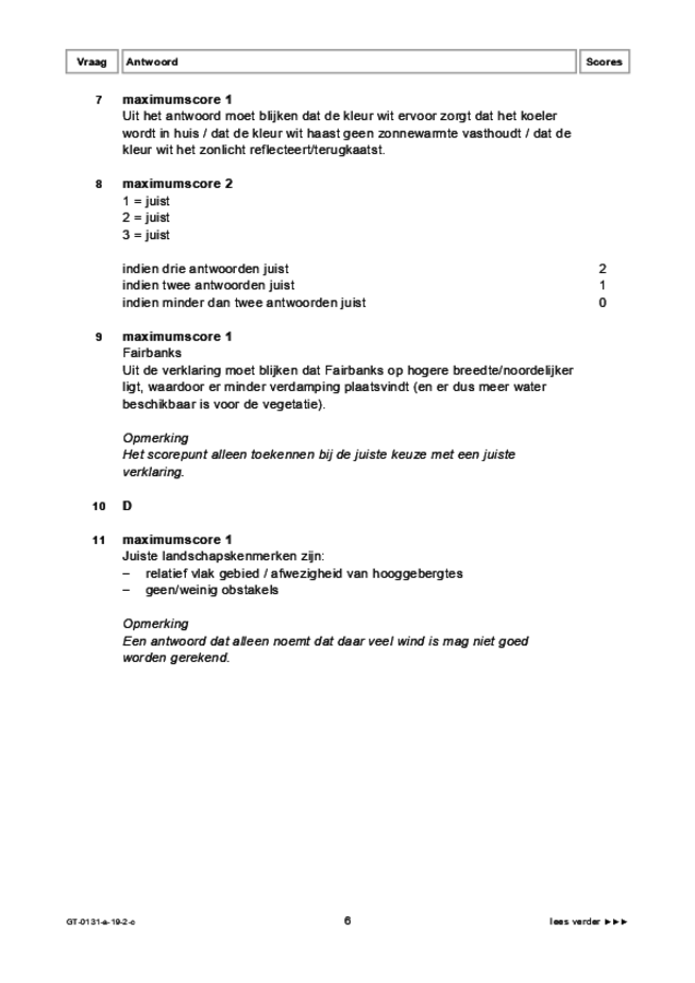Correctievoorschrift examen VMBO GLTL aardrijkskunde 2019, tijdvak 2. Pagina 6