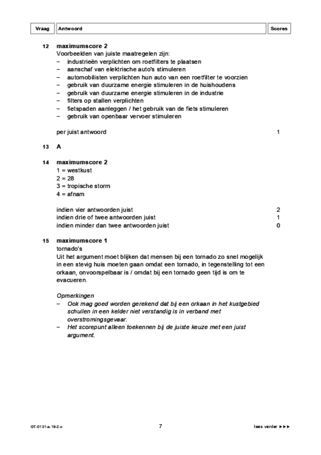 Correctievoorschrift examen VMBO GLTL aardrijkskunde 2019, tijdvak 2. Pagina 7