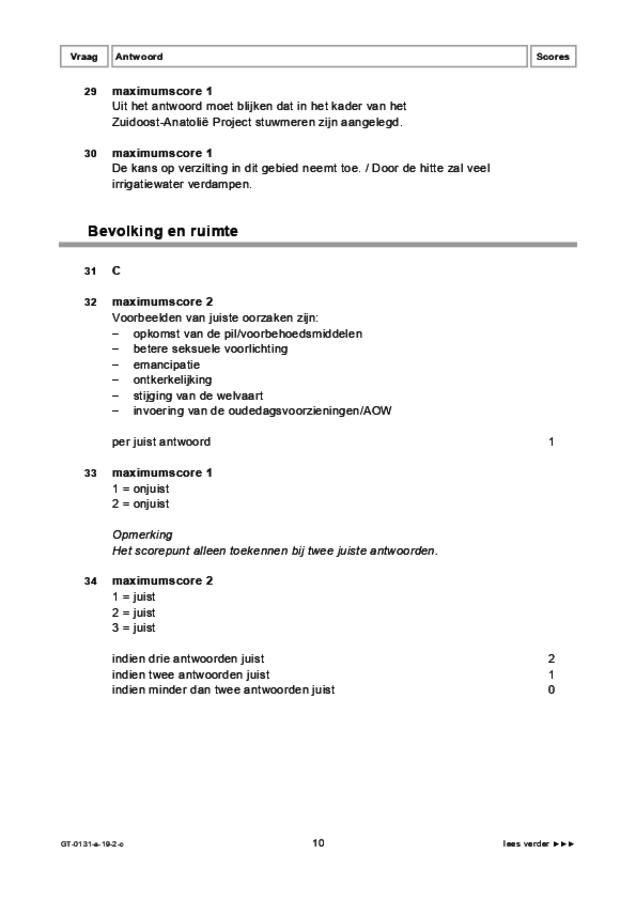Correctievoorschrift examen VMBO GLTL aardrijkskunde 2019, tijdvak 2. Pagina 10