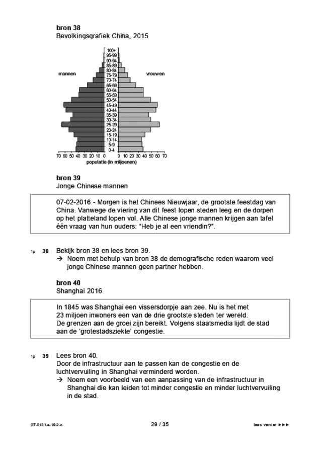 Opgaven examen VMBO GLTL aardrijkskunde 2019, tijdvak 2. Pagina 29