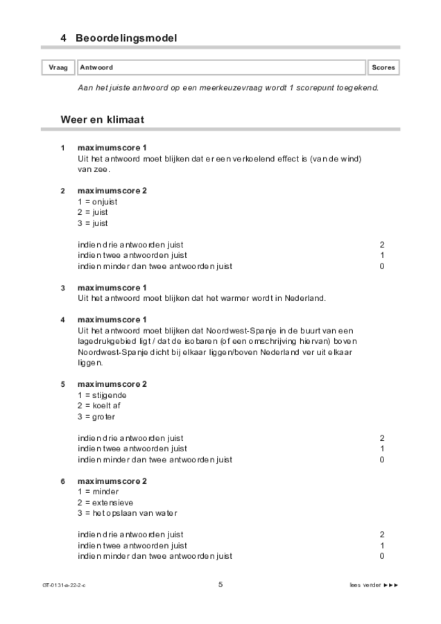 Correctievoorschrift examen VMBO GLTL aardrijkskunde 2022, tijdvak 2. Pagina 5