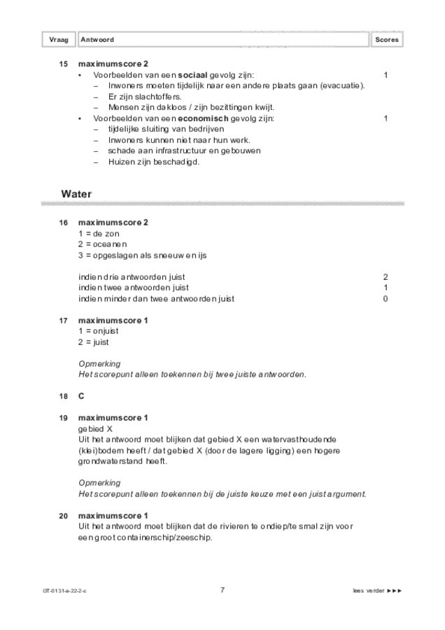 Correctievoorschrift examen VMBO GLTL aardrijkskunde 2022, tijdvak 2. Pagina 7