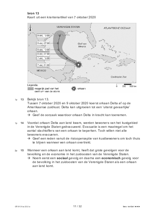 Opgaven examen VMBO GLTL aardrijkskunde 2022, tijdvak 2. Pagina 11