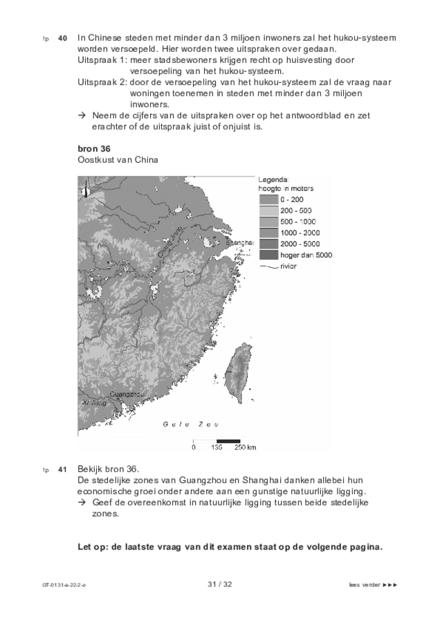 Opgaven examen VMBO GLTL aardrijkskunde 2022, tijdvak 2. Pagina 31