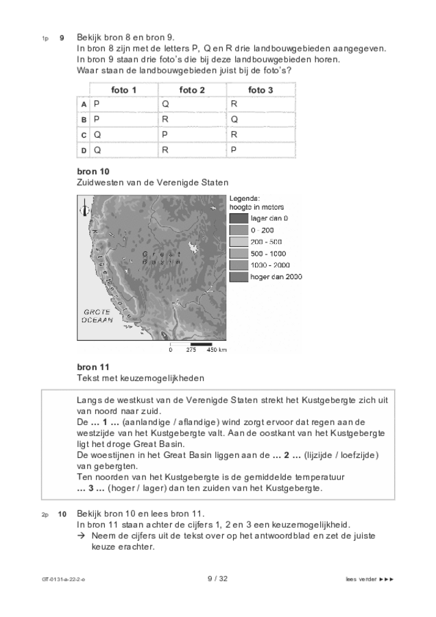 Opgaven examen VMBO GLTL aardrijkskunde 2022, tijdvak 2. Pagina 9