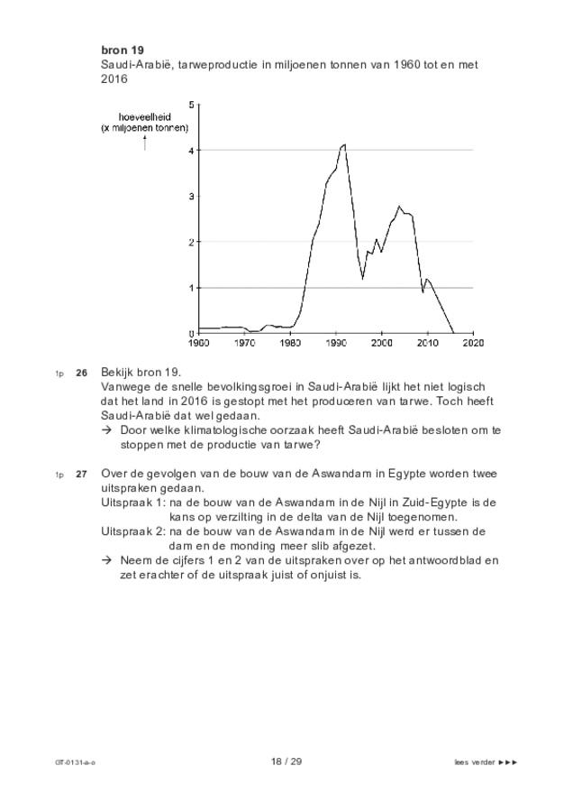 Opgaven examen VMBO GLTL aardrijkskunde 2022, tijdvak 3. Pagina 18