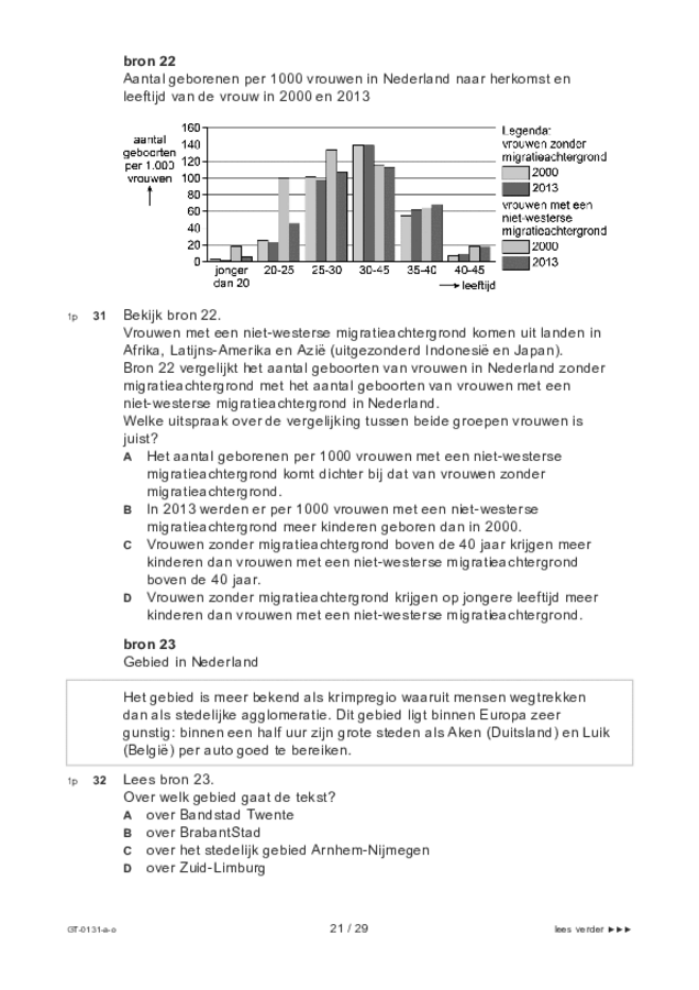 Opgaven examen VMBO GLTL aardrijkskunde 2022, tijdvak 3. Pagina 21