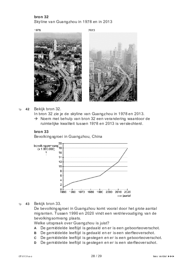Opgaven examen VMBO GLTL aardrijkskunde 2022, tijdvak 3. Pagina 28