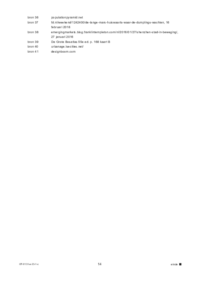 Correctievoorschrift examen VMBO GLTL aardrijkskunde 2023, tijdvak 1. Pagina 14