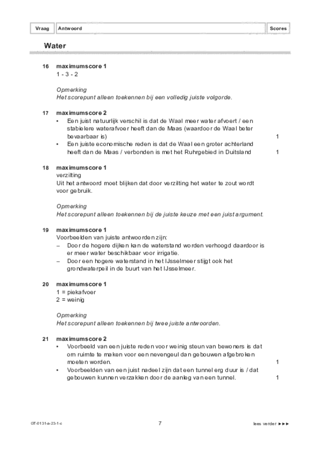 Correctievoorschrift examen VMBO GLTL aardrijkskunde 2023, tijdvak 1. Pagina 7