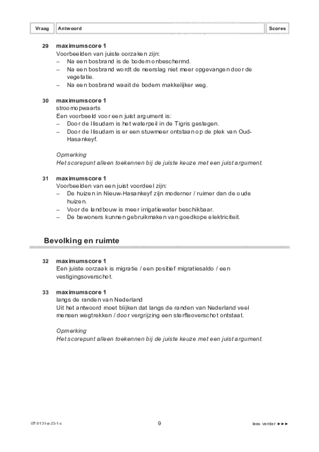 Correctievoorschrift examen VMBO GLTL aardrijkskunde 2023, tijdvak 1. Pagina 9