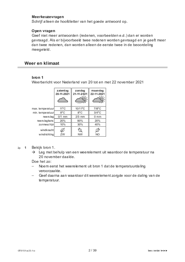 Opgaven examen VMBO GLTL aardrijkskunde 2023, tijdvak 1. Pagina 2