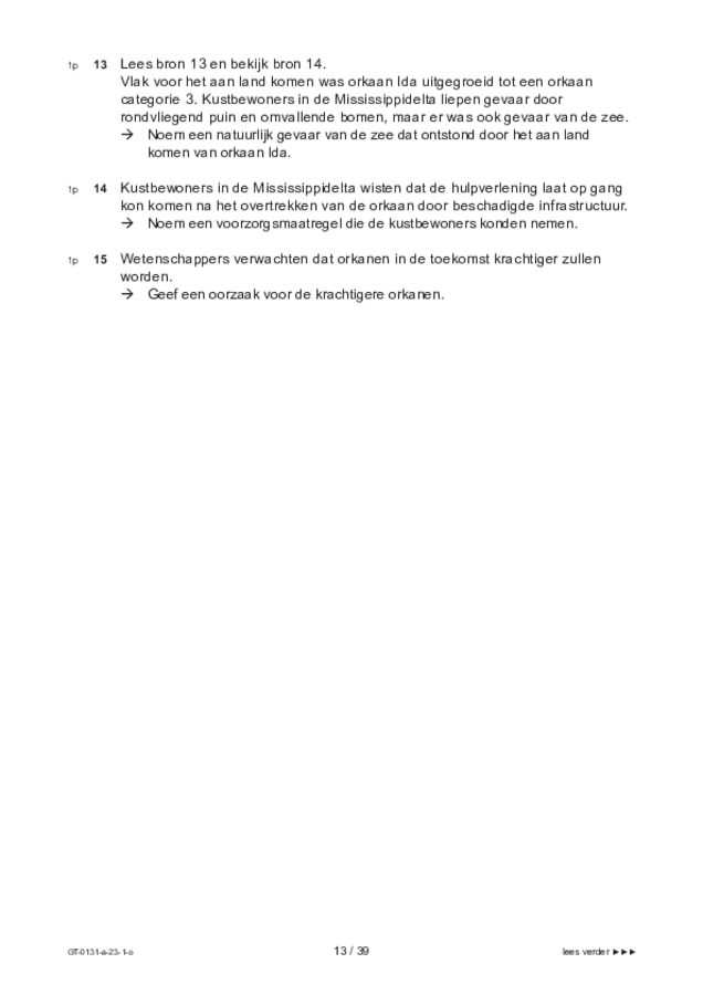 Opgaven examen VMBO GLTL aardrijkskunde 2023, tijdvak 1. Pagina 13