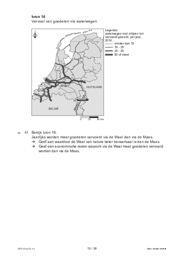 Opgaven examen VMBO GLTL aardrijkskunde 2023, tijdvak 1. Pagina 15