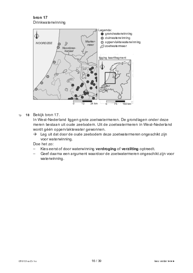 Opgaven examen VMBO GLTL aardrijkskunde 2023, tijdvak 1. Pagina 16