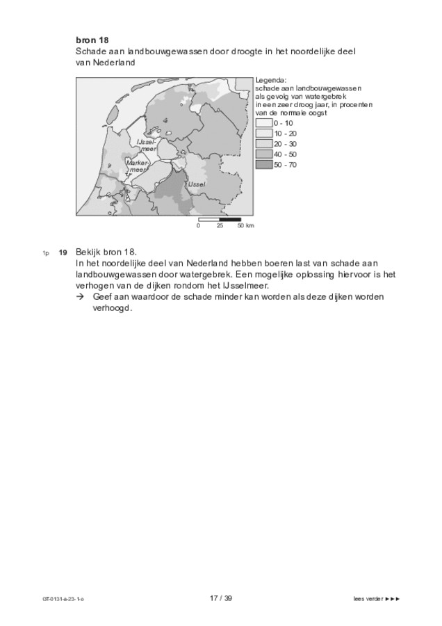 Opgaven examen VMBO GLTL aardrijkskunde 2023, tijdvak 1. Pagina 17